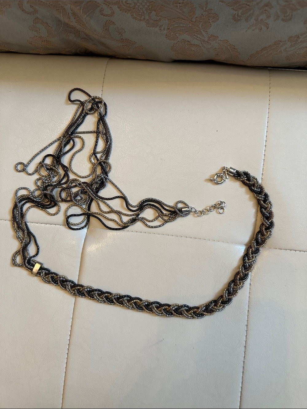 Braided Chain Necklace Set in Gunmetal
